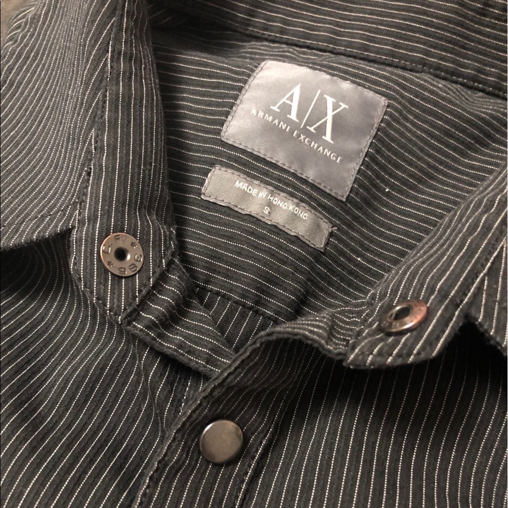 Armani Exchange button up striped shirt